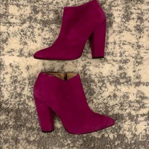 ZARA suede fuchsia booties